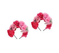 Healeved 2 Piezas de Flores Vintage con Mariposas Artificiales Diadema Ligera y para Mujer Accesorios para Fiesta de Halloween y Día Muertos Tocado Mexicano