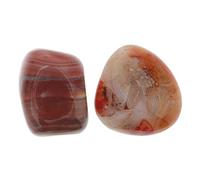 Healeved 2 Piezas de Piedra Natural Sardonix, Piedras Curativas con Energía Beneficiosa, Tamaño Mediano 3-4 CM para Sanación y Decoración