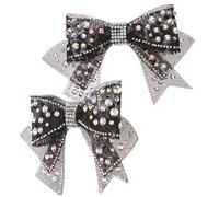 Healeved 2 Piezas De Zapatos De Diamantes Accesorios De Recuerdo Para Zapatos Adornos Para Zapatos Lazos Adornos De Lazo De Diamantes De Imitación Parches De Lazo De Diamantes De