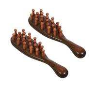 Healeved 2 Piezas Depurador De Cuero Cabelludo Para La Caspa Peines De Anchos Peine Masajeador De Cuero Cabelludo Peine Portátil Peine De Masaje Multifuncional Sándalo Brown