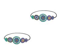 Healeved 2 Piezas Diadema Circular Con Cuentas Diademas Para Cabello Diadema Con Cuentas Accesorios Para El Cabello De Novia Damas Diademas Diadema Elástica Con Cuentas Tela