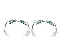 Healeved 2 Piezas Diadema de cristal de hoja Lazo para el pelo con diamantes de imitación tocado de diosa griega hair topper tocados Tiara joyería de la cabeza para las mujeres