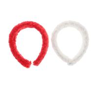 Healeved 2 Piezas Diadema de Lana de Cordero para Spa Lavado Facial y Desmaquillaje Diadema de Esponja de Tela para Mujer Incluye Unidades para Ducha y Cuidado Piel