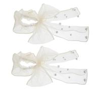 Healeved 2 Piezas Diadema De Malla Con Lazo Largo Para De Caballo Lazos Para El Cabello Para Niñas Cintas Para El Pelo Con Lazo Pañuelo Para El Pelo Scruncheis Arco Chica Dulce