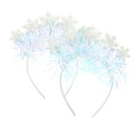 Healeved 2 Piezas Diademas Navideñas en Color Claro con Adornos Brillantes para Fiestas Accesorios de Cabello Navideño para Adultos