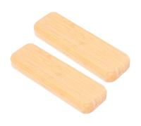 Healeved 2 Piezas Estuche Rectangular de Bambú para Bolígrafos, Oficina y | Caja Vacía Color Caqui, Organización Fácil, Protección Portátil, Uso Versátil, Elegante y Natural