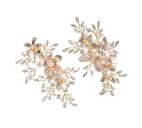 Healeved 2 Piezas horquilla hair clips orquillas women hair bow bride pelo de la boda peines para el cabello para mujeres Pinza de pelo para mujer tocado de novia Aleación de zinc Golden