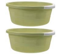 Healeved 2 Piezas Lavabo Portátil de Plástico, Bañera de Plástico para Pies, Tamaño Mediano, Verde, Antideslizante, , para Cocina y Baño