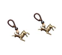 Healeved 2 Piezas Llavero de oveja de latón adorno colgante para llavero colgante de cadena clave llavero con forma de oveja del zodiaco