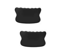 Healeved 2 Piezas Masaje Con Placa Raspadora Herramienta Masaje De Raspado Cuerpo Masajeador Tablero De Raspado De Cuerno Black Cuerno De Búfalo Natural
