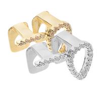 Healeved 2 Piezas Me Encantan Los Brackets Dorados Huecos Kit De Gemas De Joyería Tapa del Diente Parrilla De Broca Cónica De Cerámica Estrecha Parrillas De Cobre