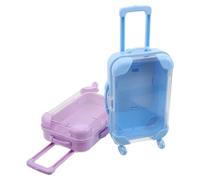 Healeved 2 Piezas Mini Maleta Transparente Rígida para Joyero Viaje Pequeño Caja Decorativa de Plástico para Regalo y Almacenamiento de Recuerdos Bodas y Fiestas