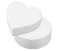 Healeved 2 Piezas Muñecos de Espuma para Tartas de 6 Pulgadas en Forma de Corazón y Redondos, Material de Espuma Blanco para Adornos y Práctica de Modelado de Pasteles