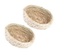 Healeved 2 Piezas Nidos de Cría para Palomas, Cálido y Ventilado, de Fibra | Color Café, Mezcla de Hoja de Maíz y Paja, Refugio Natural para Incubación y Descanso
