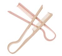 Healeved 2 Piezas Peine de Peluquería V Forma de V Peine Alisador Antienredos para Cabello Rebelde Beige Herramienta Versátil para Uso Casa y Viajes