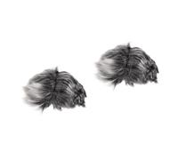 Healeved 2 Piezas Peluca Abuela Gris Corta para Mujer Accesorio Divertido para Halloween Navidad y Cosplay Peluca Reutilizable para Disfraces y Fiestas Temáticas