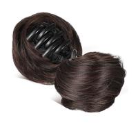 Healeved 2 piezas Pinzas para Cabello Moño Postizo de Clips con Diseño de Garra para Extensiones de Moño Accesorios Versátiles para Mujeres y Niñas con Cabello Corto o Rizado Color Marrón