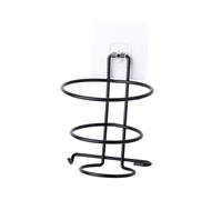 Healeved 2 piezas Soporte de Pared para Secador de Pelo sin Taladro Estante de Hierro Resistente al y para Baño Organizador Multifunción Blanco y Negro