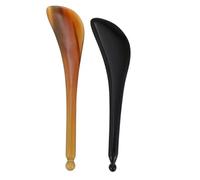 Healeved 2 Piezas tendón tirando del palo de urdimbre herramienta de cuerno tablero de guasha de buey eye massager herramientas de masaje corporal masajeador de cuello espátula para crema