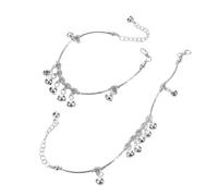 Healeved 2 Piezas Tobilleras con Campanas Ajustables para Mujeres Cadena Étnica de Baile de Vientre Joyería Descalza Boho para Actuaciones Ensayos y Shows Escenario