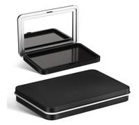 Healeved 2 recipientes vacíos de maquillaje para sombra de ojos, organizador portátil, sombra de ojos, cosméticos, viajes, contenedores de embalaje de sombra de ojos, caja de plástico para cosméticos