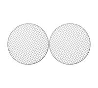 Healeved 2 rejillas redondas para barbacoa - Malla de hierro para barbacoa, ideal para fogatas y parrillas de carbón - Rejilla de alambre portátil para exteriores, perfecta para cocinar, ahumar,