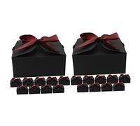 Healeved 2 Series Caja De Cuadrada De Papel Kraft Con Lazo Negro Unidades Resistente Y Decorativa Para Embalaje De Cosméticos Y Detalles Para Presentaciones Y Ocasiones 10 Piezas*2