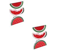 Healeved 2 Series Clip De Cárdigan De Dibujos Animados Para Pequeño De Colores Patas Clips De Camisa Broche De Sandía De Dibujos Animados Aleación De Zinc Rojo 3 Piezas*2