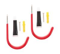Healeved 2 Soportes de Pared para Salvavidas: Gancho de Acero Inoxidable para Equipos de Rescate de Piscinas con Tornillos para Accesorios de Seguridad de Piscinas, Color Rojo.