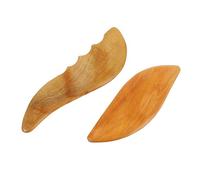 Healeved 2 Uds Placa De Desguace De Sándalo Herramientas Para El Cuidado De La Piel Placa De Masaje De Madera Herramienta De Masaje Corporal Masajeador De Cuello Tablero Rascador Facial