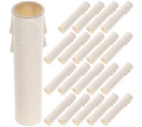 Healeved 20 Fundas de Plástico para Velas Candelabro, Manga para Vela Segura y Fácil de Instalar, Material PP y PS, Adecuado para Pasillos y Salas de Estar