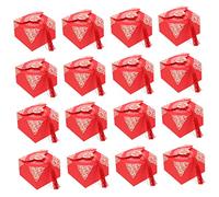 Healeved 20 piezas Caja de Chino para Boda de Unidades Diseño Vintage Rojo y Dorado con Doble Felicidad y Borlas para Chuches y para Invitados