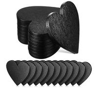 Healeved 20 Piezas Corazones Pulidos y Recortados con Precisión en Forma de Corazón de Madera Pequeños Tableros Negros para Manualidades Diy para Adornos y Scrapbooking