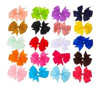 Healeved 20 piezas Pinzas de Lazos para Niñas de Accesorios para Cabello con Diseño de Moño Clips para Bebés y Niñas Fáciles de Usar y Resistentes para Ropa y Infantiles