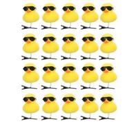 Healeved 20 pinzas para el cabello con forma de pato amarillo - Pinzas para el cabello con forma de patito kawaii - Pasadores pequeños con de animal que no dejan marcas para mujeres y niñas, ideales