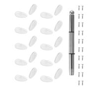 Healeved 20 Unidades Kit de Reparación Antideslizante de Almohadillas Nasales para Gafas Tornillos y Destornillador y Compatible para Monturas de Plástico y Metal