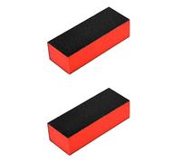 Healeved 20piezas Limas De Uñas De Esponja Caras Archivos De Uñas Lavables Bloques De Pulido y Postizas Color Negro y Rojo Portátil Para Profesionales y Principiantes Nail Art