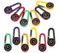 Healeved 24 Piezas Mosquetón Brújula de Plástico Autolock Portátil para Camping y Senderismo, Llavero Multifuncional Adecuado para Equipo de Escalada y Actividades al Aire Libre