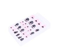 Healeved 24 Piezas Puntas De Uñas Falsas Clavos Pegatina Chicas Kit De Uñas Postizas Calcomanías Equipo Gel Falso Uña Del Dedo Del Pie Hermosa Etiqueta Engomada Del Clavo