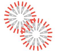 Healeved 24 Pinzas de Cocodrilo Eléctricas Mango Aislado y Clip de Resorte, Tamaño Pequeño, Color Rojo, Kit de Prueba Eléctrica para Cables y Baterías, Sujeción Segura para Uso Profesional