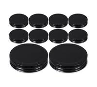 Healeved 24 Tapas de Hojalata Negras para Tarros de Vidrio Mason Jar de 70 Mm Sello Hermético y Fácil Mantenimiento para Almacenamiento de Alimentos en Cocina