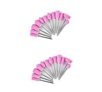Healeved 24piezas Cabezal De Lijado Rosa Para Taladro De Manicura Accesorios De Arte De Uñas y Pulido De Piel Muerta
