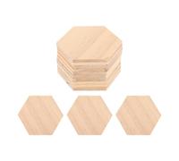 Healeved 25 Piezas Discos Hexagonales de Madera Beige para Adornos de Boda y Fiesta en Casa, Superficie Lisa y Listos para Decorar, Forma Hexagonal Adecuado para Manualidades