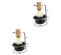 Healeved 2juegos Brocha y Tazón Soporte Para Cepillo De Afeitar y Tazón De Jabón Kit De Reutilizable Para Hombres Herramienta Práctica De Cuidado Personal