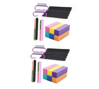 Healeved 2juegos Herramientas De Manicura Lijas Mini Brochas y Bloques Pulidores Para Uñas Naturales y Acrílicas Para Pedicura y Arte De Uñas