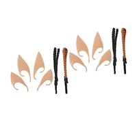 Healeved 2juegos Orejas De Hadas De Látex Para Halloween Accesorios De Cosplay Diadema Para Fiestas De Terror y Decoraciones Set De Efecto Realista Color Piel