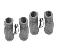 Healeved 2pares Calzado Térmico Usb Recargable Para Pies Zapatillas Calentadoras De Felpa Para Hogar y Oficina Invierno