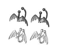 Healeved 2pares Clip De Oreja De Murciélago Pendientes De Clip Para Mujer Joyería De Oreja Sin Perforar Convertidor De Pendientes De Para Piercings De Cartílago Material Cómodo Estilo