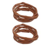 Healeved 2pcs French Style Leather Hair Ties for Women, Long Hair Headbands, Chic Ponytail Holders, Lightweight & Comfortable for Traveling Party Daily Wear, Light Brown
