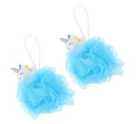 Healeved 2piezas Bola de Baño de Unicornio Bolas de Malla Exfoliantes para Ducha y Limpieza Corporal Esponja de Baño Infantil